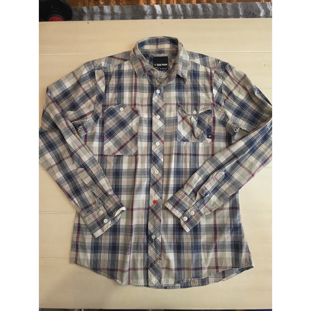 Zoo York Unbreakable Plaid Long Sleeve Button Up Mens M